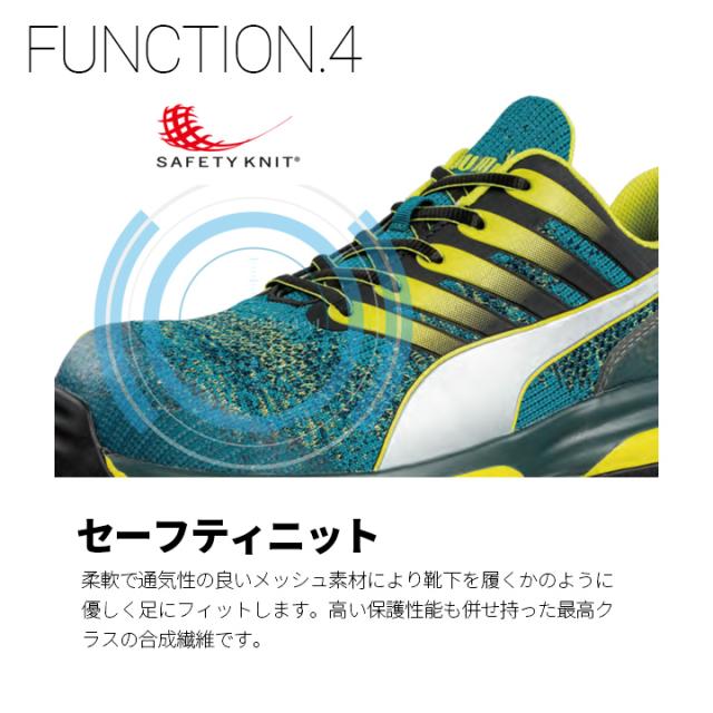 安全靴 プーマ おしゃれ PUMA モーションクラウドチャージ MOTION CLOUD CHRGE 衝撃吸収 静電 JSAA規格 グラスファイバー強化合成樹脂 スニーカー 作業靴 ローカット