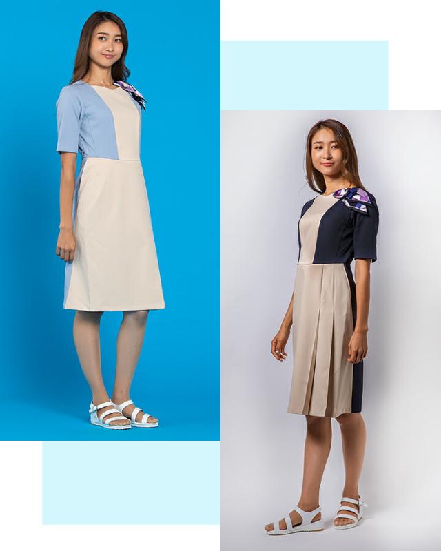 ワンピース フォーク エステユニホーム 受付 事務（女性用）エステ服