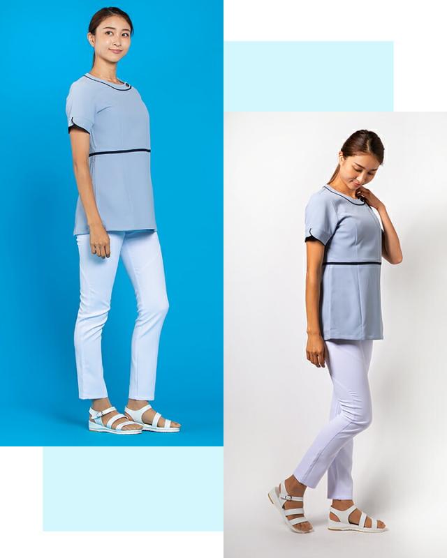 フォーク チュニック 7056sc 女性用 レディース エステ服 医療 受付 医療用 看護師 ユニフォーム ユニホーム クリニック 受付 FOLK_11