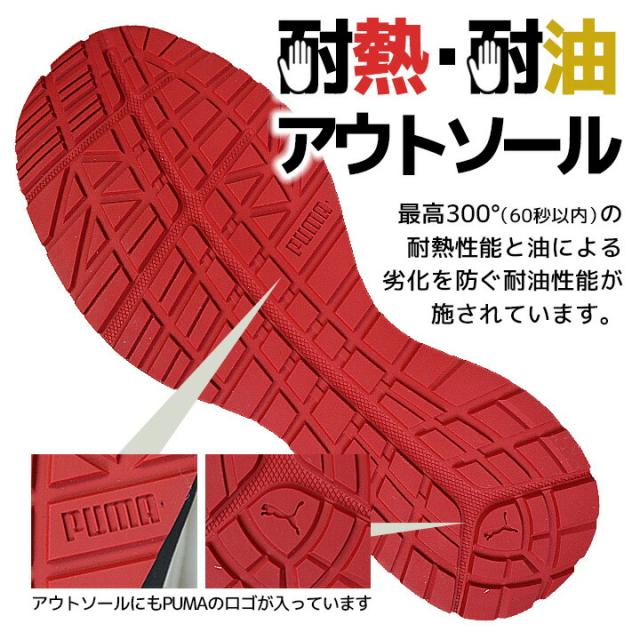 プーマ PUMA 安全靴 ミドルカット ライダー2.0 ブラック 63.352.0 ベルクロタイプ マジックテープ カップインソール グラスファイバー先芯 衝撃吸収 軽量 耐油 耐熱 スニーカー 作業靴 おしゃれ