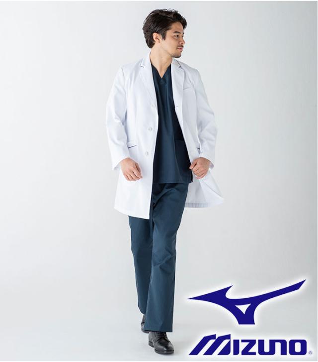 ミズノ ドクターコート チェスターコート風パイピング入りドクターコート（男性用）unite MIZUNO MZ-0108 医師 医療用 白衣 【ドクターコート】【男性用】【クリニック】【医師 医療用 白衣】チトセ 診察衣_7