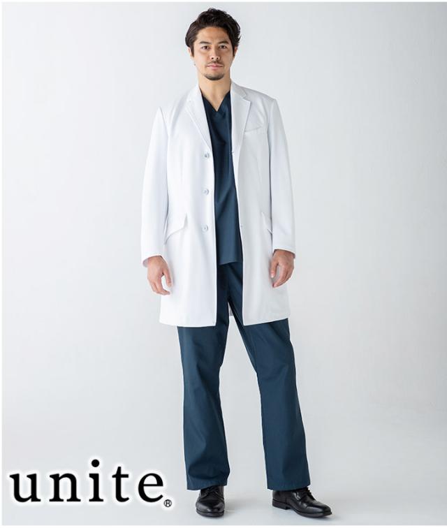 ドクターコート 白衣 男性用 UN-0085 unite ユナイト 医療白衣 ドクター 長袖【クリニック】【デンタルクリニック】【整体】【動物病院】【介護施設】チトセ_5