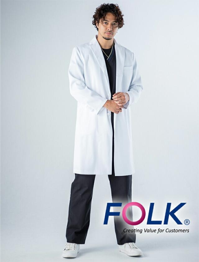 フォーク コート 医療 白衣 診療衣 ドクターコート FOLK 1540sg メンズコート 長袖コート 男性用 医療 医師 薬剤師 通気性 軽量 小松マテーレ シングルコート スタイリッシュコート 上質 白衣 プレゼント_12