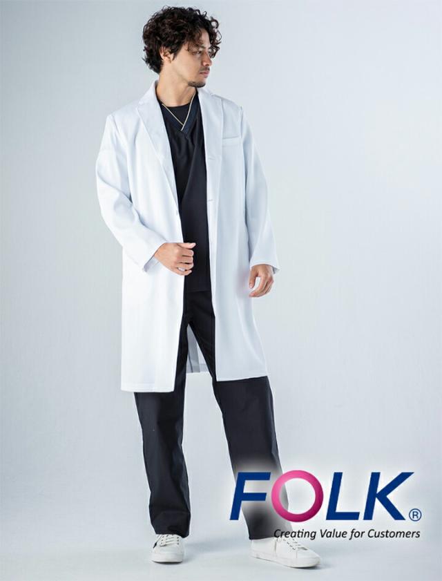 フォーク コート 医療 白衣 診療衣 ドクターコート FOLK 1540sg メンズコート 長袖コート 男性用 医療 医師 薬剤師 通気性 軽量 小松マテーレ シングルコート スタイリッシュコート 上質 白衣 プレゼント_13