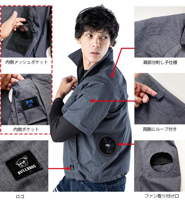 即日発送】空調服 電動 ファン付き セット 半袖ブルゾン バッテリー