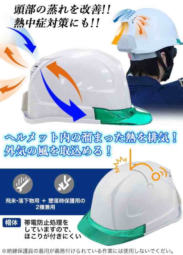 即日発送】トーヨーセフティー 送風機内蔵ヘルメット 395F 清涼ファン