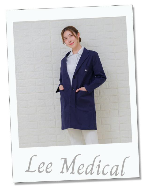 Lee 白衣 医療 ジャケット レディースジャケット 医療用 大きいサイズ ドクター クリニック メディカルウェア 刺繍 ボンマックス レディース lmc73001 動きやすい 術衣 ポリジン_16