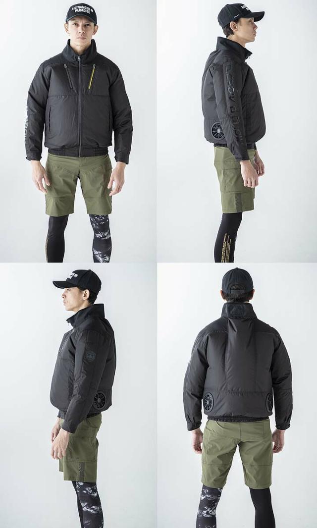 【即日発送】【期間値下げ→】ファン付きウェア セット 長袖ジャケット DR-0012 バッテリー＆ファンセット KS-100D 当店限定 アルミニスト エアセンサー クロダルマ 反射ブルゾン 作業服 熱中症対策 電動ファン対応