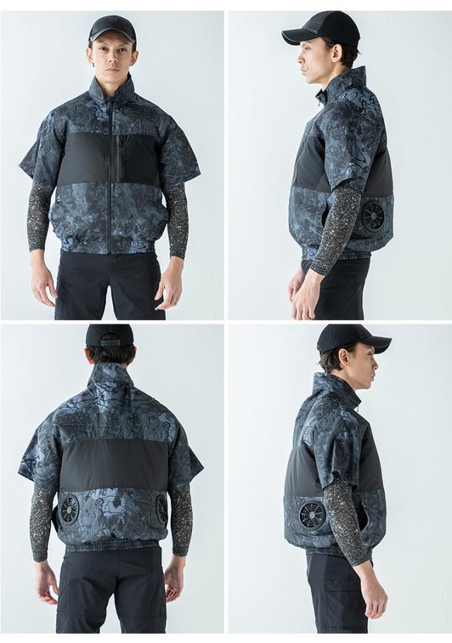 【即日発送】空調作業服 半袖ジャンパー ファン付き セット 268791 バッテリー＆ファンセット KS-100D エアセンサー クロダルマ 撥水 軽量 反射 男女兼用 釣り アウトドア スポーツ 作業服 作業着 熱中症対策 電動ファン対応_10