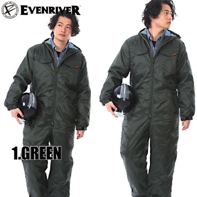 防寒つなぎ　色5　中綿入り　つなぎ　作業服　防寒着　イーブンリバー　【6930】 即日発送】イーブンリバー 防寒つなぎ 防寒着 6930 2023