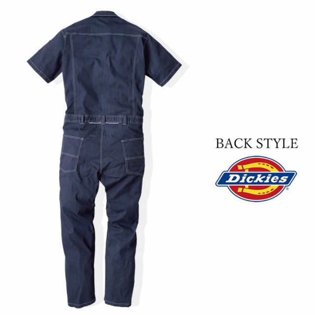 ディッキーズ つなぎ 半袖 ストレッチ デニム コーデュラ CORDURA ジャンプスーツ D-752 作業服 作業着 Dickies ツナギ おしゃれ メンズ 