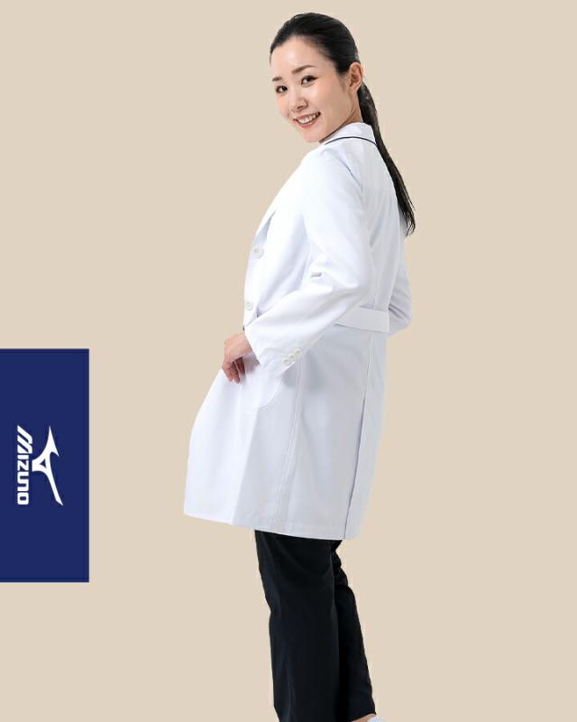 ミズノ ドクターコート 白衣 パイピング入り Drコート 女性用 レディース MIZUNO MZ-0107 医師 医療用 白衣 ドクター チトセ 薬剤師 実験用_10