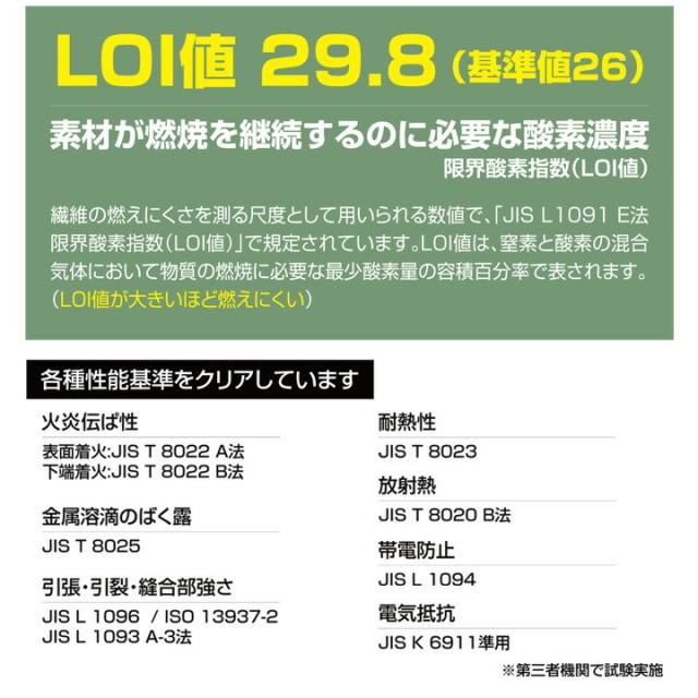 ブルゾン 作業服 溶接 難燃素材 火に強い 4403 HONO 防護服 防炎服 制電性 防炎性 耐炎 耐熱 綿100% 工場 作業着 作業服 ユニフォーム JIS規格適合 鳳皇 村上被服 HOOH【6L】_3
