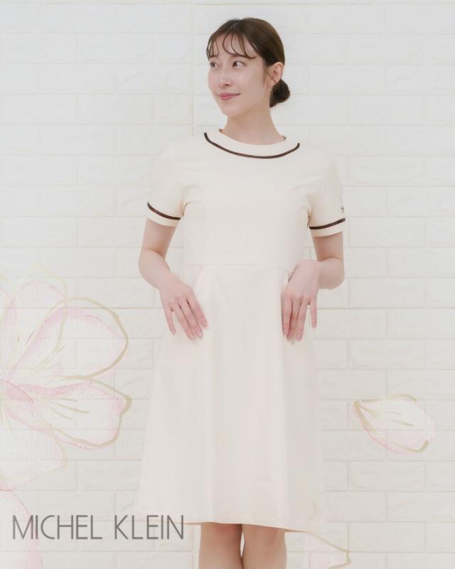 ワンピース 白衣 MICHEL KLEIN ミッシェルクラン ナース服 MK-0020 半袖 ストレッチ 透け防止 女性 レディース エステ メディカルウェア 医師 医療用白衣 術衣 エステウェア 可愛い 人気_10