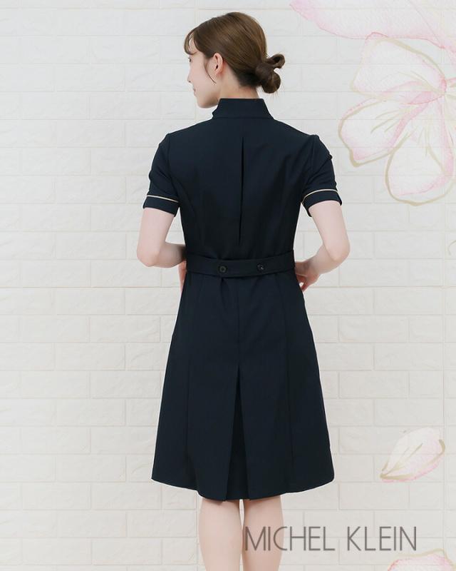 ワンピース 白衣 MICHEL KLEIN ミッシェルクラウン エステ ナース服 MK-0021 半袖 ストレッチ 透け防止 女性 レディース エステ服 メディカルウェア 医師 医療用白衣 術衣 かわいいワンピース オシャレ_11