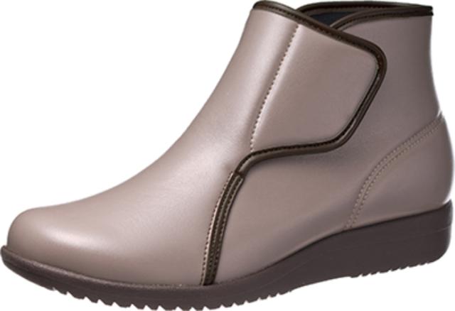 ASAHI アサヒシューズ KHS L175 BG 24.5 KS23951AA | 靴 ショートブーツ ファスナー付き 面ファスナー 女性用 レディース シンプル 履きやすい 軽い つまずきにくい 滑りにくい 負担軽減 介護 健康 母の日 敬老の日 プレゼント