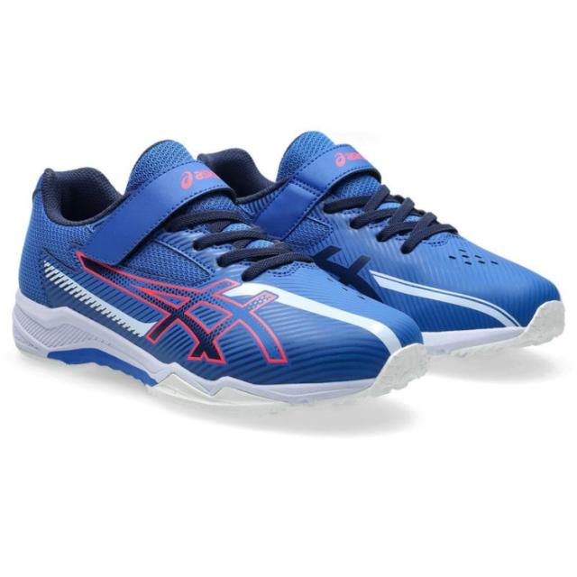 asics アシックス商事 ATR LAZERBEAM SK ブルー/ネオンレッド 23.5 1154A229 400 | 靴 シューズ スニーカー キッズシューズ ローカット 運動靴 通学靴 マジックテープ 子供 男の子 男児向け キッズ ジュニア 小学生 学校 運動 幅広 ワイド 軽量 軽い 消臭 反射材