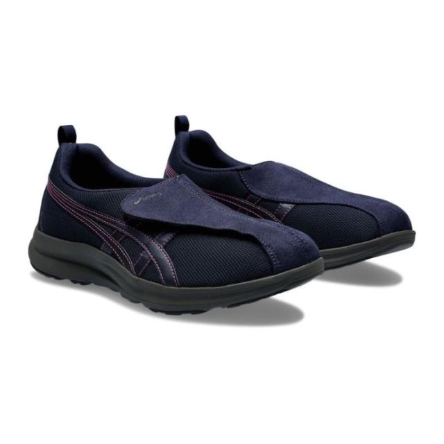 asics アシックス商事 LIFEWALKER W018 ネイビーブルーｘネイビーブルー 25 1242A018 400 | 靴 シューズ スニーカー ウォーキングシューズ レディースシューズ ローカット レディース 運動靴 通勤靴 面ファスナー 運動 散歩 旅行 リハビリ 日常使い 幅広 ワイド 軽量 消臭