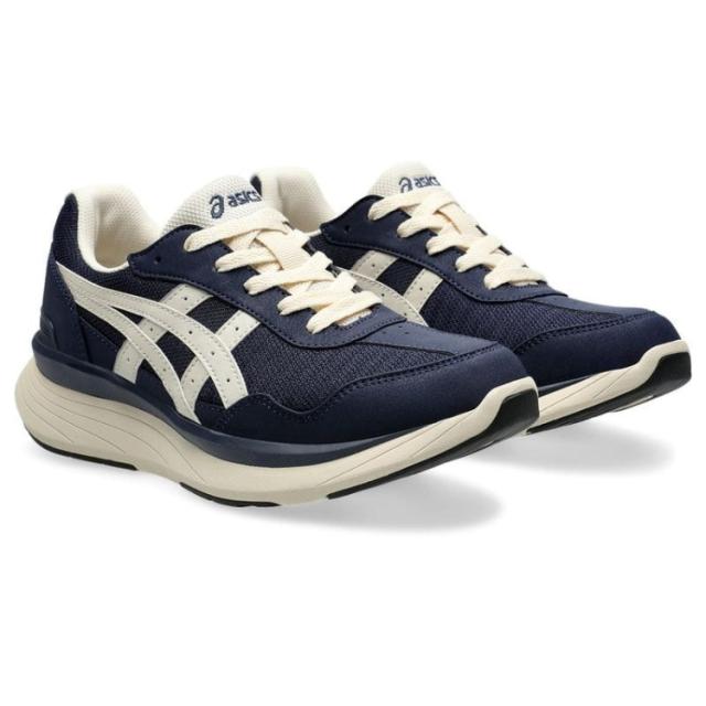 asics アシックス商事 KNEESUP W019 ネイビーブルーｘベージュ 23 1242A019 400 | スニーカー シューズ 靴 ウォーキングシューズ ウェルネスウォーカー 3E 負担軽減 軽量 通気性 クッション性 反発性 歩行 散歩 運動 デイリーユース カジュアル スポーティ レディース