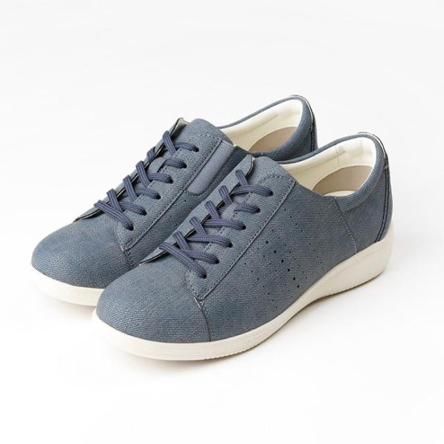 asics アシックス商事 ノンエイジスニーカー デニム 24 AO-17340 18 | 靴 シューズ スニーカー カジュアルスニーカー レディースシューズ レディース カジュアル シンプル 日常使い クッション性 やわらかい 幅広 ワイド 軽量 軽い 消臭 快適