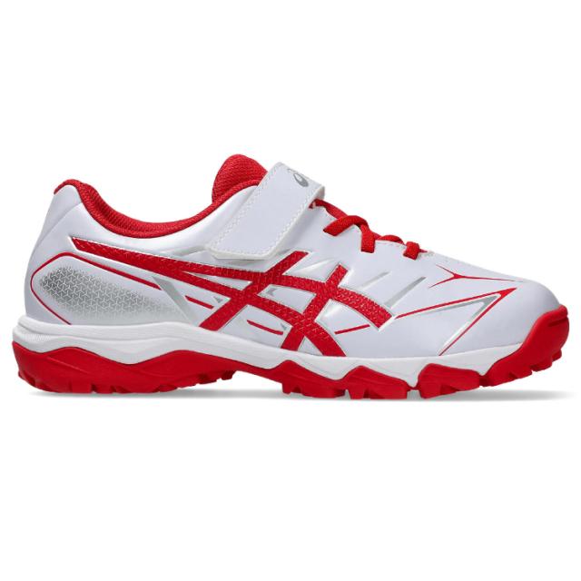 asics アシックス STAR SHINE TR 3 WHITE/RED 20.5 1124A010 101 | 靴 くつ シューズ スポーツシューズ 野球 ベースボール トレーニングシューズ フィット感 柔軟性 キッズ 子供 子ども ジュニア スポーツ 運動 フットウェア プレゼント