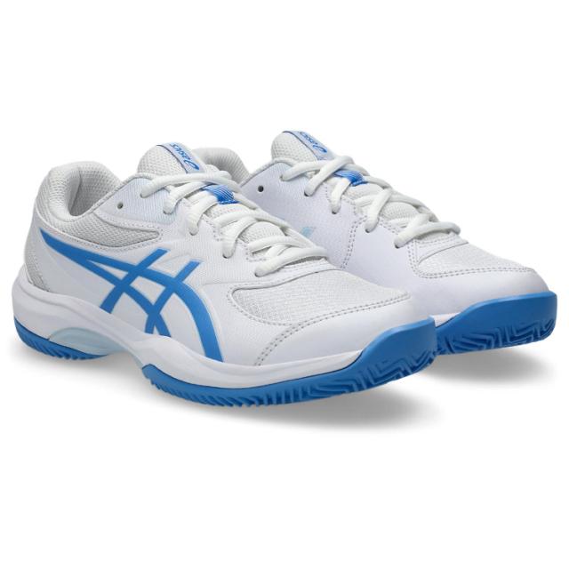 asics アシックス GEL-GAME GS CLAY/OC WHITE/BLUE COAST 22 1044A082 100 | スポーツ アウトドア 靴 快適 軽量 安定性 クッション性 練習 トレーニング 競技 試合 学生 大人 メンズ ジュニア テニス 大きめサイズ 通気性 オールコート用 ハードコート_1