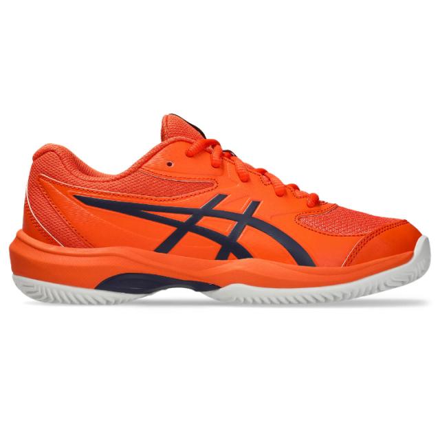 asics アシックス GEL-GAME GS CLAY/OC NOVA ORANGE/INDIGO FOG 23 1044A082 800 | スポーツ アウトドア 靴 快適 軽量 安定性 クッション性 練習 トレーニング 競技 試合 学生 大人 メンズ ジュニア テニス 大きめサイズ 通気性 オールコート用 ハードコート