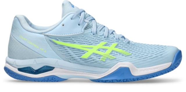 asics アシックス COURT CONTROL FF 3 LIGHT BLUE/SAFETY YELLOW 23 1072A089 404 | スポーツ ウェア 靴 シューズ スニーカー クッション性 柔軟性 フィット感 屋内スポーツ インドアスポーツ バドミントン トレーニング 練習