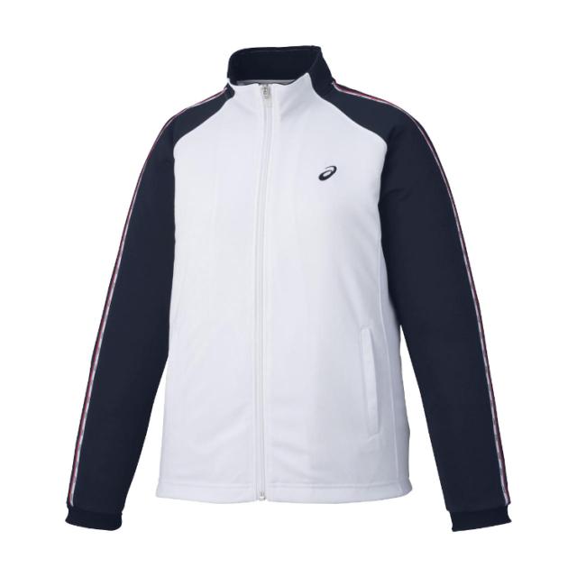 asics アシックス WSドライTRジヤケツト(RE) ホワイトxネイビー L 2032C703 100 | スポーツ スポーツウェア ウェア メンズ UVカット 吸汗 速乾 ストレッチ ゲームウェア ユニフォーム ユニセックス 男女兼用 運動 フィットネス ランニング 練習 ジム