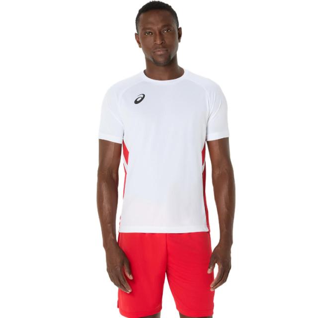 asics アシックス 半袖ゲームシャツ ブリリアントホワイトxクラシックレッド 130 2101A310 100 | スポーツ ウェア トップス Tシャツ 半袖 ハーフスリーブ ショートスリーブ 吸汗性 速乾性 サッカー トレーニングウェア トレーニング キッズ 子ども 子供