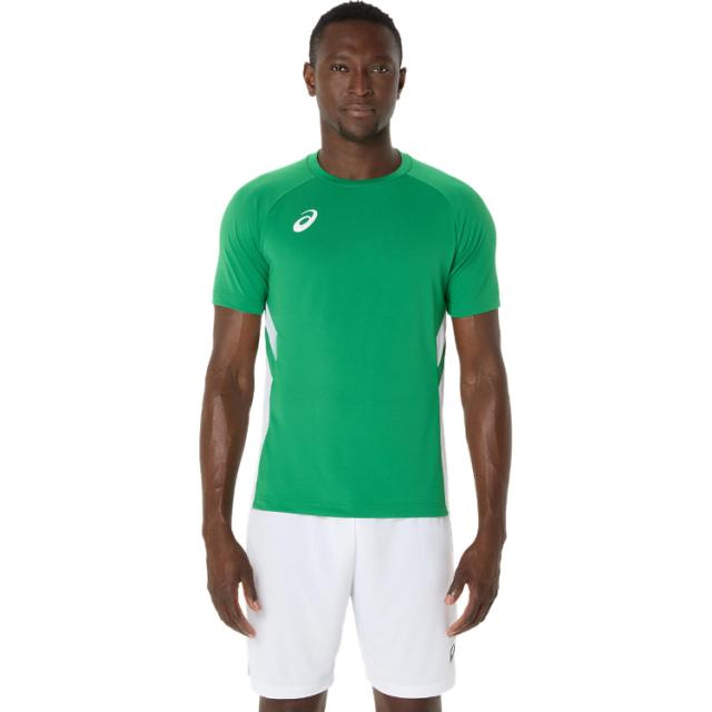 asics アシックス 半袖ゲームシャツ グリーン 3XL 2101A310 300 | スポーツ ウェア トップス Tシャツ 半袖 ハーフスリーブ ショートスリーブ 吸汗性 速乾性 サッカー トレーニングウェア トレーニング メンズ