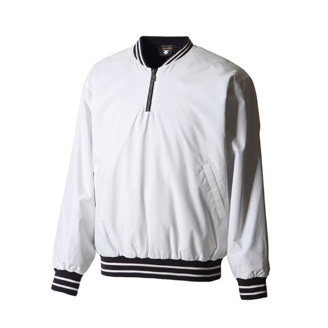 DESCENTE デサント 長袖プルオーバーコート ホワイト Oサイズ STD-410B WHT | スポーツ スポーツ用品 野球 ベースボール ベースボールウェア トレーニングウェア アウター 長袖 プルオーバーコート コート 防風 保温 はっ水 耐水 中綿 ホワイト O