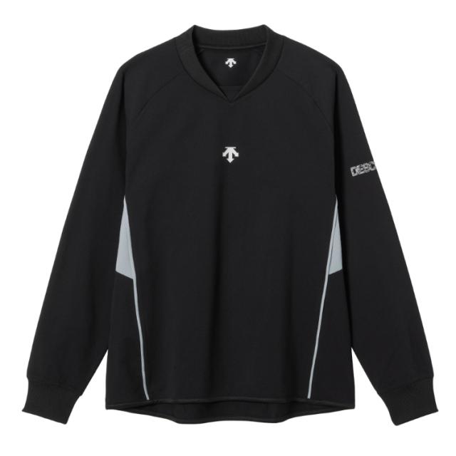DESCENTE デサント 長袖ピステ ブラック S DV5FWB01U BK00 | スポーツウェア スポーツウエア アウター ウィンドブレーカー 上着 長袖 ロングスリーブ ストレッチ性 防風 吸汗 速乾性 再帰反射 バレーボール 練習 トレーニング ウォーミングアップ