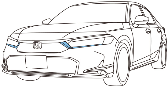 HONDA ホンダ 純正 フロントグリルガーニッシュ プレミアムクリスタルレッド・メタリック R-565M 08F21-T43-0B0 | HONDA純正 ホンダ純正 CIVIC シビック E:HEV FL1 FL4 外装 エアロパーツ フロントグリル ガーニッシュ  装飾品 ドレスアップ カスタム カスタマイズ 取付_1