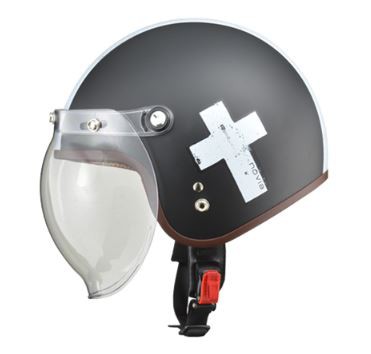 LEAD リード工業 NOVIA スモールロージェットヘルメット CROSS/BK