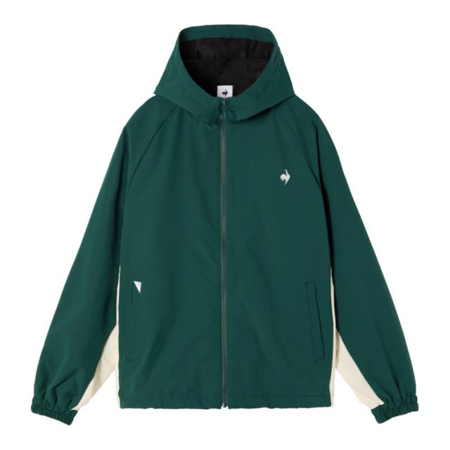 le coq sportif ルコック 裏起毛ウィンドブレーカージャケット グリーン L LT5FWB30L GR00 | スポーツ用品 ウェア ファッション ジャケット アウター ブルゾン 裏起毛 女性用 レディース ドローコード付き リフレクターテープ 軽量 ポリエステル素材 防風 保温 撥水 防寒対策