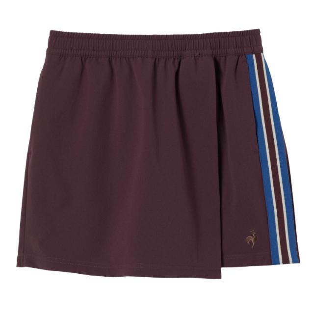 le coq sportif ルコック リブクロス キュロットスコート ワインレッド M LU5FSK00L WR00 | スポーツ用品 ウェア ファッション ボトムス スカート スコート キュロット ショートパンツ 女性用 レディース テニス スポーツ 運動 ウエストゴム 撥水 ストレッチ 形態安定