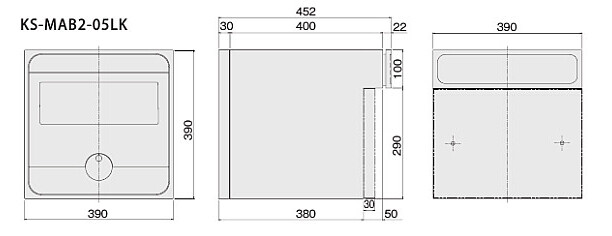 NASTA ナスタ Qual クオール ポスト ライトグレー×ダークグレー 390×390×452 KS-MAB2-05LK-LD | KS-MAB2 シリーズ メール便 はがき DM パンフレット カタログ 回覧板 郵便受け 郵便ポスト 新聞受け 玄関ポスト メールボックス おしゃれ シンプル_6
