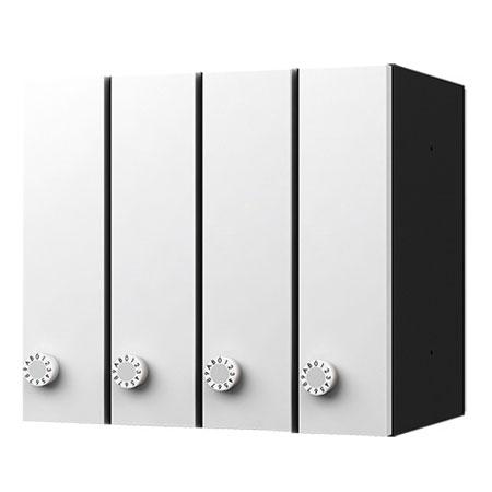 NASTA ナスタ ポスト D-ALL 4戸 静音大型ダイヤル錠 ホワイト 360×400×294.5 KS-MB3101P-4LT-W | KS-MB3101P シリーズ メール便 はがき DM パンフレット カタログ 回覧板 郵便受け 郵便ポスト 新聞受け 玄関ポスト メールボックス おしゃれ シンプル_1