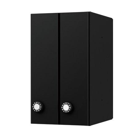 NASTA ナスタ ポスト D-ALL 2戸 可変ダイヤル錠 ブラック 360×200×294.5 KS-MB3101S-2LKT-BK | KS-MB3101S シリーズ メール便 はがき DM パンフレット カタログ 回覧板 郵便受け 郵便ポスト 新聞受け 玄関ポスト メールボックス おしゃれ シンプル_1