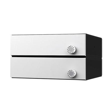 NASTA ナスタ ポスト D-ALL 2戸 可変ダイヤル錠 ホワイト 200×360×294.5 KS-MB3101S-2LKY-W | KS-MB3101S シリーズ メール便 はがき DM パンフレット カタログ 回覧板 郵便受け 郵便ポスト 新聞受け 玄関ポスト メールボックス おしゃれ シンプル_1