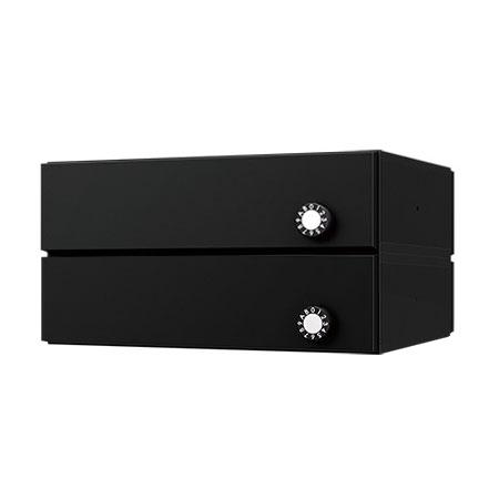 NASTA ナスタ ポスト D-ALL 2戸 静音大型ダイヤル錠 ブラック 200×360×294.5 KS-MB3101S-2LY-BK | KS-MB3101S シリーズ メール便 はがき DM パンフレット カタログ 回覧板 郵便受け 郵便ポスト 新聞受け 玄関ポスト メールボックス おしゃれ シンプル_1