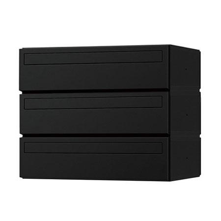 NASTA ナスタ ポスト D-ALL 3戸 静音大型ダイヤル錠 ブラック 300×360×294.5 KS-MB3101S-3LY-BK | KS-MB3101S シリーズ メール便 はがき DM パンフレット カタログ 回覧板 郵便受け 郵便ポスト 新聞受け 玄関ポスト メールボックス おしゃれ シンプル