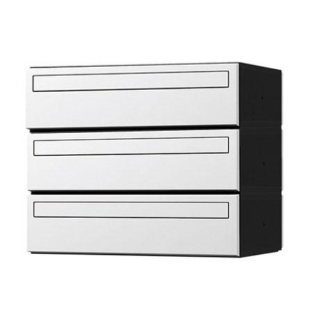 NASTA ナスタ ポスト D-ALL 3戸 静音大型ダイヤル錠 ホワイト 300×360×294.5 KS-MB3101S-3LY-W | KS-MB3101S シリーズ メール便 はがき DM パンフレット カタログ 回覧板 郵便受け 郵便ポスト 新聞受け 玄関ポスト メールボックス おしゃれ シンプル
