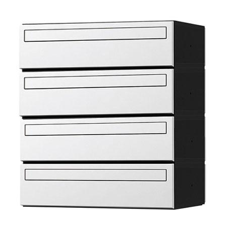 NASTA ナスタ ポスト D-ALL 4戸 可変ダイヤル錠 ホワイト 400×360×294.5 KS-MB3101S-4LKY-W | KS-MB3101S シリーズ メール便 はがき DM パンフレット カタログ 回覧板 郵便受け 郵便ポスト 新聞受け 玄関ポスト メールボックス おしゃれ シンプル