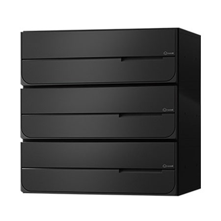 NASTA ナスタ ポスト D-ALL 上開き 3戸 可変ダイヤル錠 ブラック 360×360×333.2 KS-MB4102PU-3LK-BK | KS-MB4102PU シリーズ メール便 の通販は
