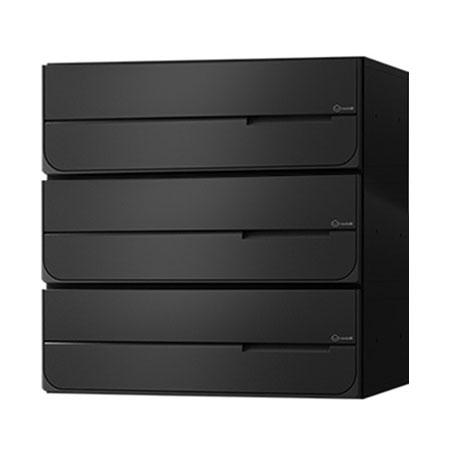 NASTA ナスタ ポスト D-ALL 横開き 3戸 可変プッシュボタン錠 ブラック 360×360×333.2 KS-MB4102PY-3PK-BK | KS-MB4102PY シリーズ メール便 はがき DM パンフレット カタログ 回覧板 郵便受け 郵便ポスト 新聞受け 玄関ポスト メールボックス おしゃれ シンプル