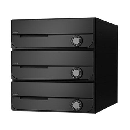 NASTA ナスタ ポスト D-ALL 3戸 可変ダイヤル錠 ブラック 300×280×407.3 KS-MB5002PU-3LK-BK | KS-MB5002PU シリーズ メール便 はがき DM パンフレット カタログ 回覧板 郵便受け 郵便ポスト 新聞受け 玄関ポスト メールボックス おしゃれ シンプルの通販は