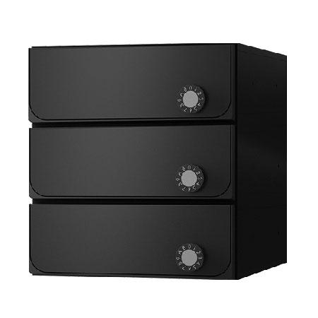 NASTA ナスタ ポスト D-ALL 3戸 可変ダイヤル錠 ブラック 300×280×425.8 KS-MB5402PU-3LK-BK | KS-MB5402PU シリーズ メール便 はがき DM パンフレット カタログ 回覧板 郵便受け 郵便ポスト 新聞受け 玄関ポスト メールボックス おしゃれ シンプル_1