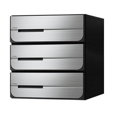 NASTA ナスタ ポスト D-ALL 3戸 可変ダイヤル錠 ステンレスヘアーライン 300×280×425.8 KS-MB5402PU-3LK-S | KS-MB5402PU シリーズ メール便 はがき DM パンフレット カタログ 回覧板 郵便受け 郵便ポスト 新聞受け 玄関ポスト メールボックス おしゃれ シンプル